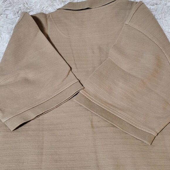 Weekendz off short sleeve tan heavy knit tee t-shirt L - Picture 6 of 7